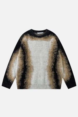 Concert Outfit Mohair Spliced Sweater