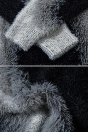 Concert Outfit Mohair Spliced Sweater