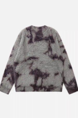 Concert Outfit Mohair Tie-Dye Design Sweater