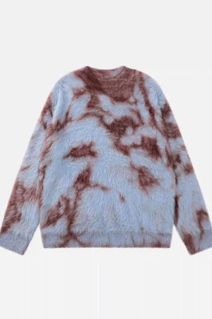 Concert Outfit Mohair Tie-Dye Design Sweater