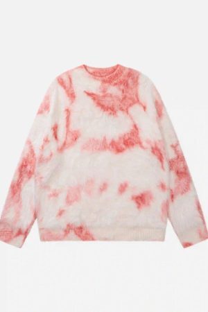 Concert Outfit Mohair Tie-Dye Design Sweater