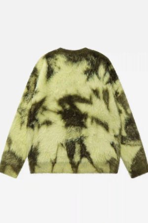 Concert Outfit Mohair Tie-Dye Design Sweater