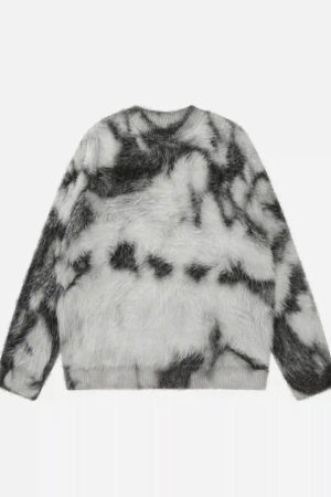 Concert Outfit Mohair Tie-Dye Design Sweater