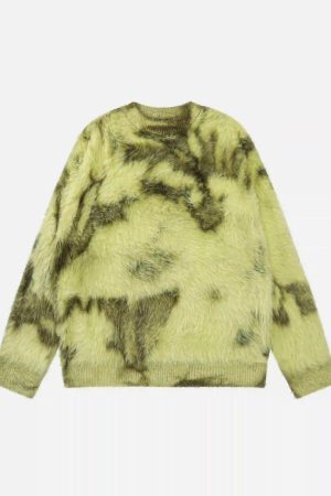 Concert Outfit Mohair Tie-Dye Design Sweater