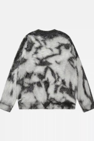 Concert Outfit Mohair Tie-Dye Design Sweater