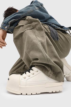 Concert Outfit Monochrome Chunky Tread Sneakers