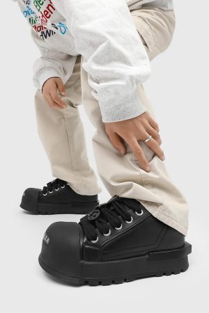 Concert Outfit Monochrome Chunky Tread Sneakers