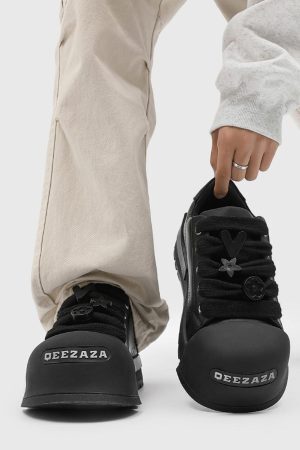 Concert Outfit Monochrome Chunky Tread Sneakers
