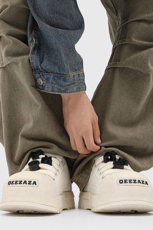 Concert Outfit Monochrome Chunky Tread Sneakers