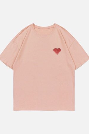 Concert Outfit Mosaic Heart Print Tee