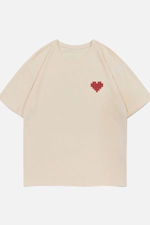 Concert Outfit Mosaic Heart Print Tee