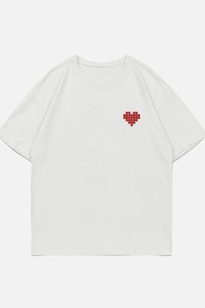 Concert Outfit Mosaic Heart Print Tee