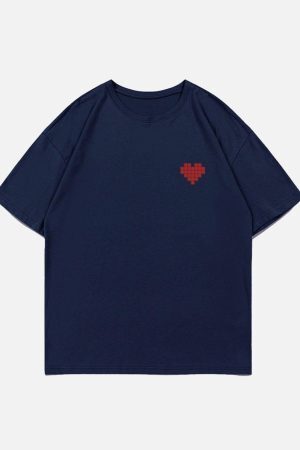 Concert Outfit Mosaic Heart Print Tee