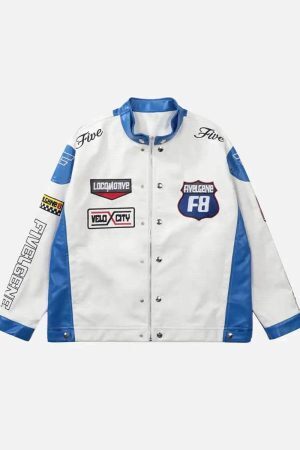 Concert Outfit Motorcycle PU Leather Stitching Racing Jacket