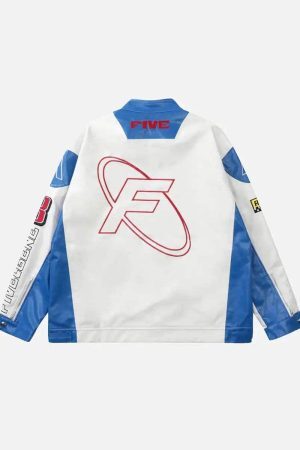 Concert Outfit Motorcycle PU Leather Stitching Racing Jacket