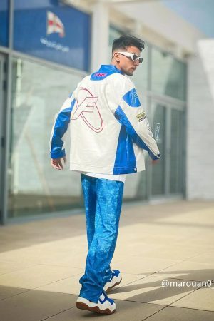 Concert Outfit Motorcycle PU Leather Stitching Racing Jacket