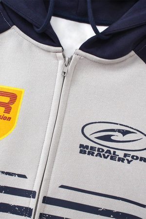 Concert Outfit Motorcycle Style Printed Hooded Sweatshirt