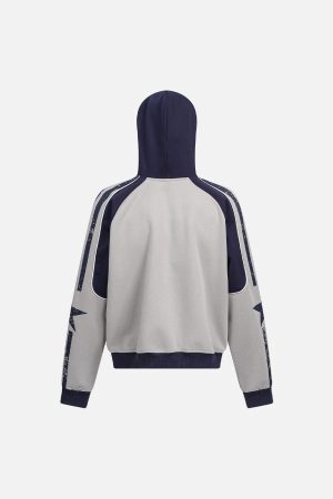 Concert Outfit Motorcycle Style Printed Hooded Sweatshirt