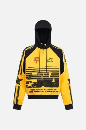 Concert Outfit Mottled Distressed Print Hoodie