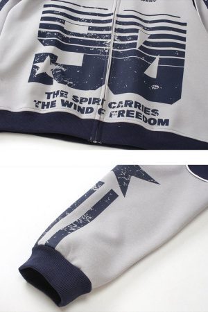 Concert Outfit Mottled Distressed Print Hoodie