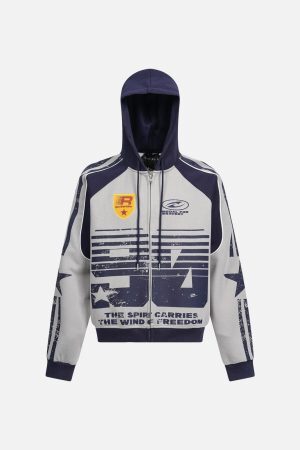 Concert Outfit Mottled Distressed Print Hoodie