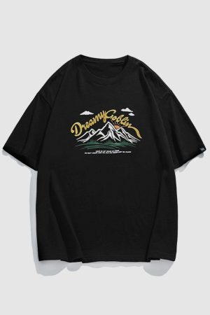 Concert Outfit Mountain Print Tee