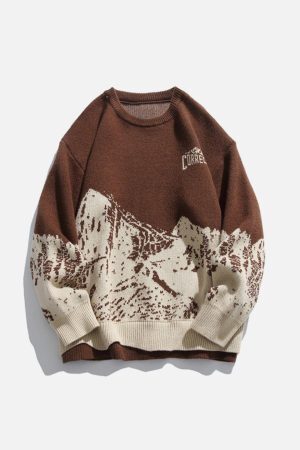 Concert Outfit Mountains Knit Sweater