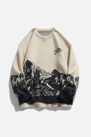 Concert Outfit Mountains Knit Sweater
