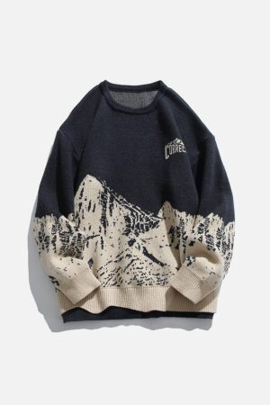 Concert Outfit Mountains Knit Sweater