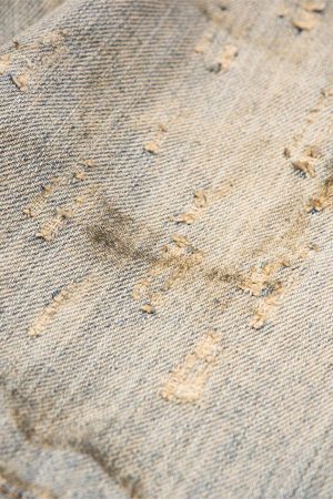 Concert Outfit Mud-Dyed Distressed Rhinestone Denim Jacket