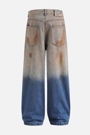 Concert Outfit Mud Dyeing Distressed Jeans