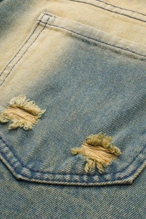 Concert Outfit Mud Dyeing Loose Jeans