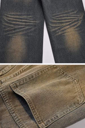 Concert Outfit Mud Dyeing Washed Jeans