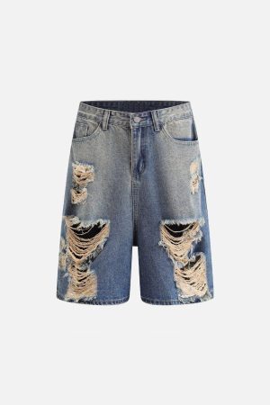 Concert Outfit Multi Distressed Jorts
