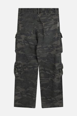 Concert Outfit Multi-Pocket Camouflage Cargo Pants