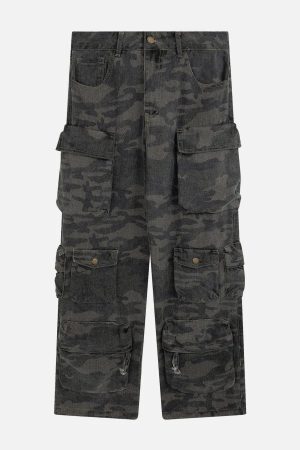 Concert Outfit Multi-Pocket Camouflage Cargo Pants