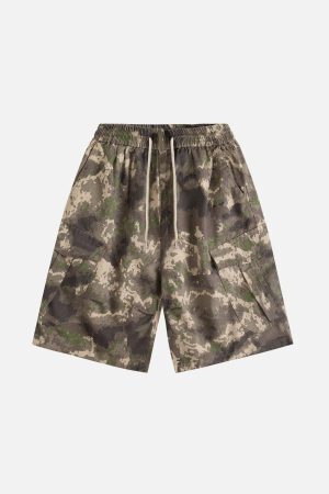 Concert Outfit Multi Pocket Camouflage Shorts