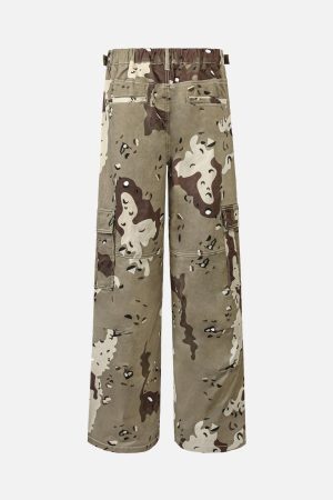 Concert Outfit Multi-Pocket Cargo Camouflage Pants