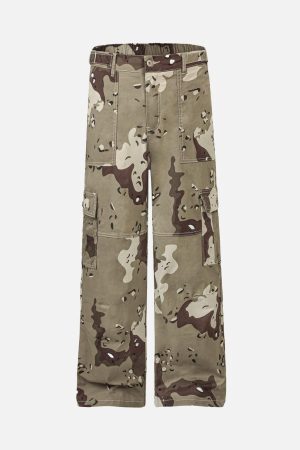 Concert Outfit Multi-Pocket Cargo Camouflage Pants