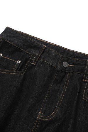 Concert Outfit Multi-Pocket Deconstructed Washed Barrel Cargo Jeans