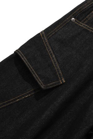 Concert Outfit Multi-Pocket Deconstructed Washed Barrel Cargo Jeans