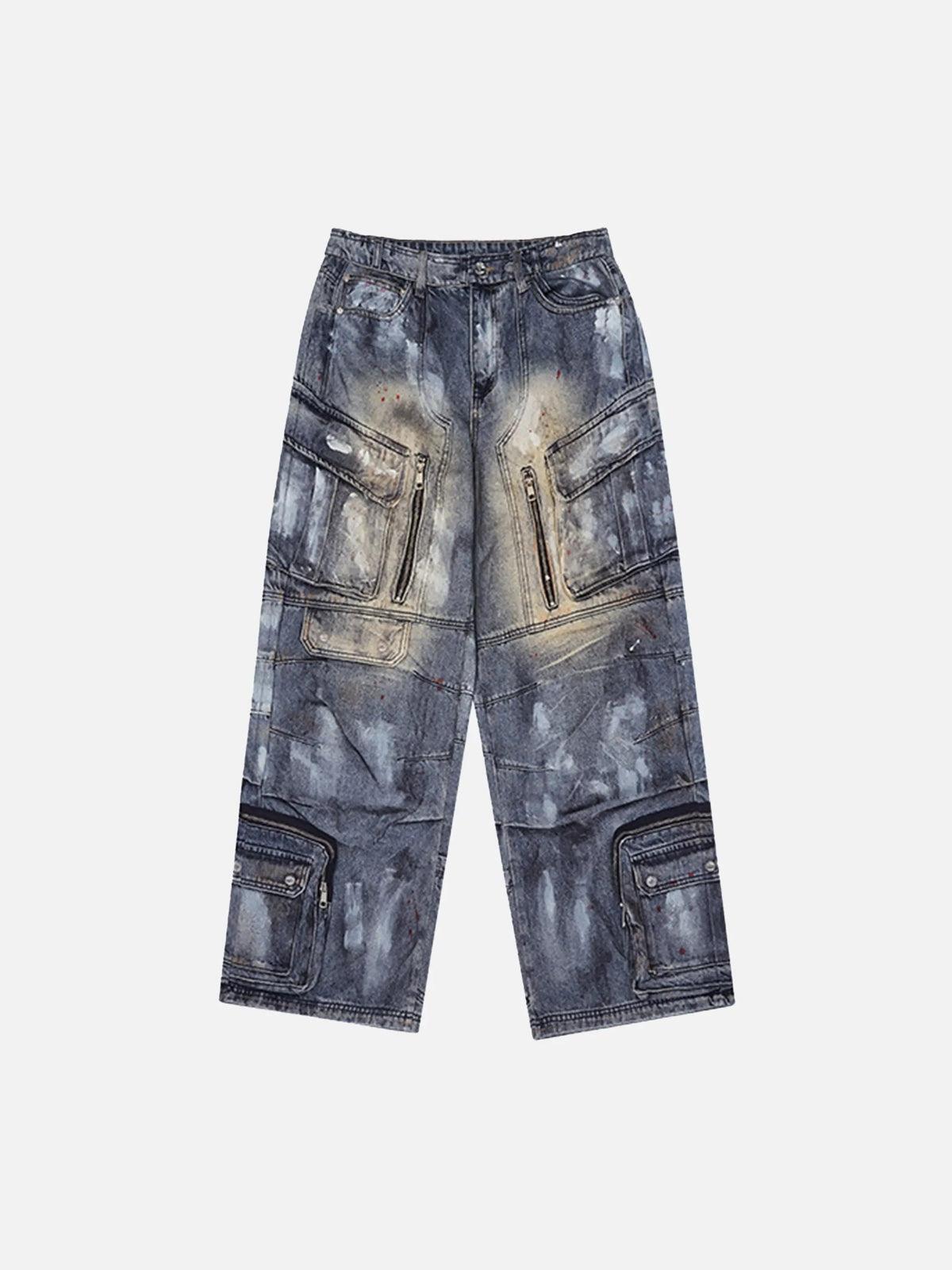 Concert Outfit Multi-Pocket Dirty Overalls Jeans Concert Outfit Multi-Pocket Dirty Overalls Jeans