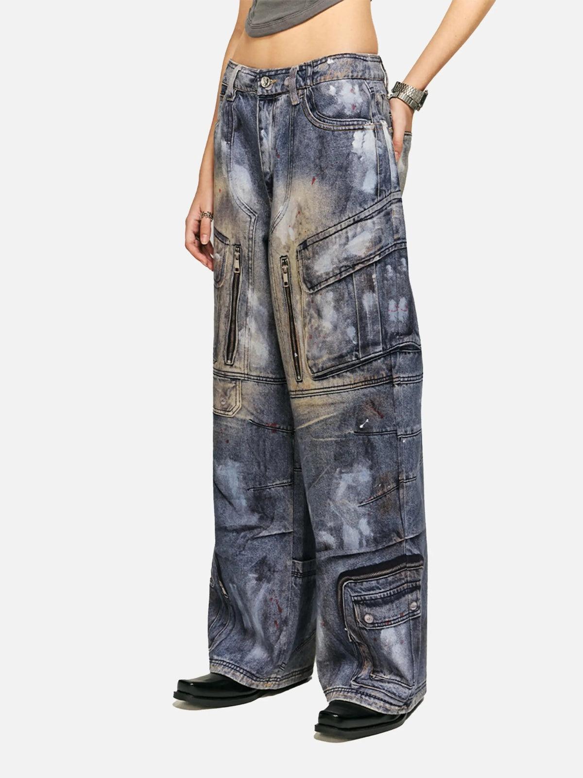 Concert Outfit Multi-Pocket Dirty Overalls Jeans Concert Outfit Multi-Pocket Dirty Overalls Jeans