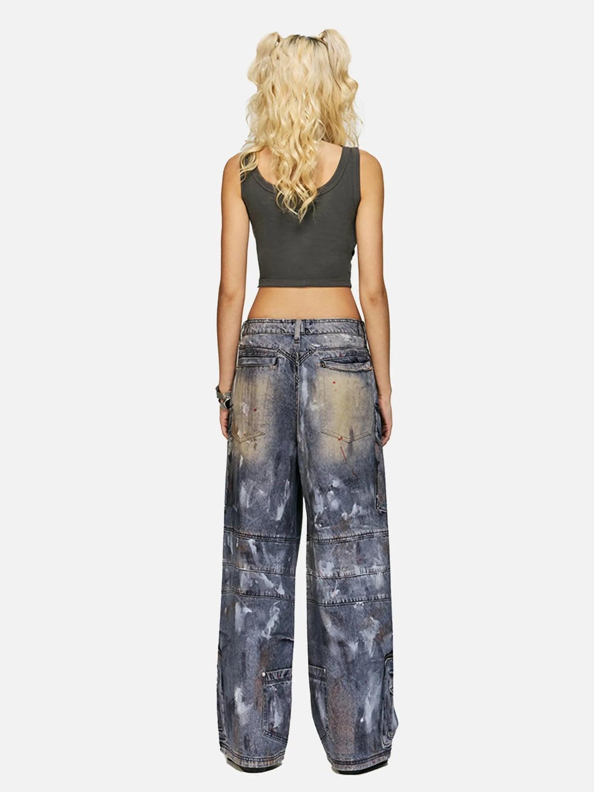 Concert Outfit Multi-Pocket Dirty Overalls Jeans Concert Outfit Multi-Pocket Dirty Overalls Jeans