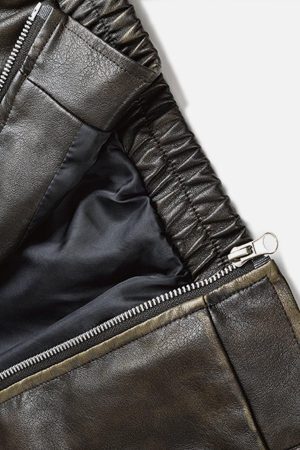 Concert Outfit Multi Pocket Faux Leather Cropped Jacket