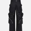 Concert Outfit Multi-Pocket Functional Casual Workwear Wide Leg Pants