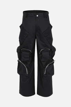 Concert Outfit Multi-Pocket Functional Casual Workwear Wide Leg Pants