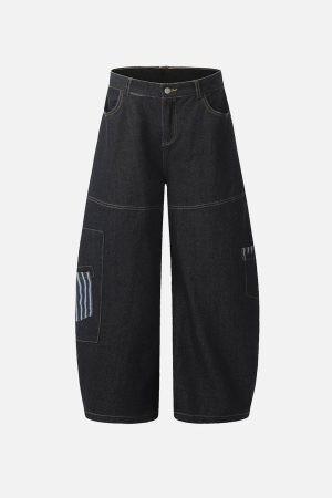 Concert Outfit Multi Pocket Loose Barrel Jeans