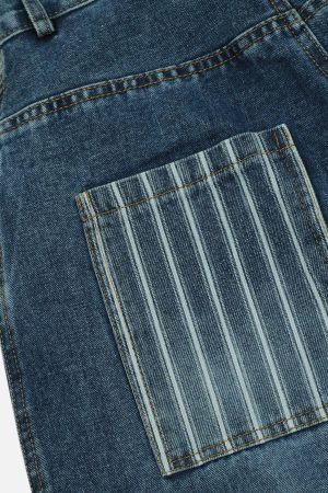 Concert Outfit Multi Pocket Loose Barrel Jeans