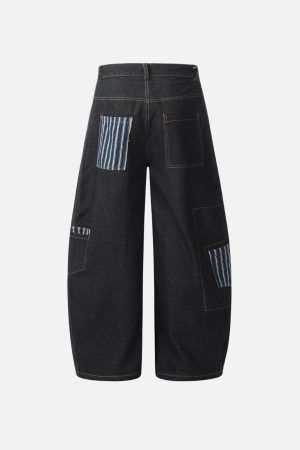 Concert Outfit Multi Pocket Loose Barrel Jeans